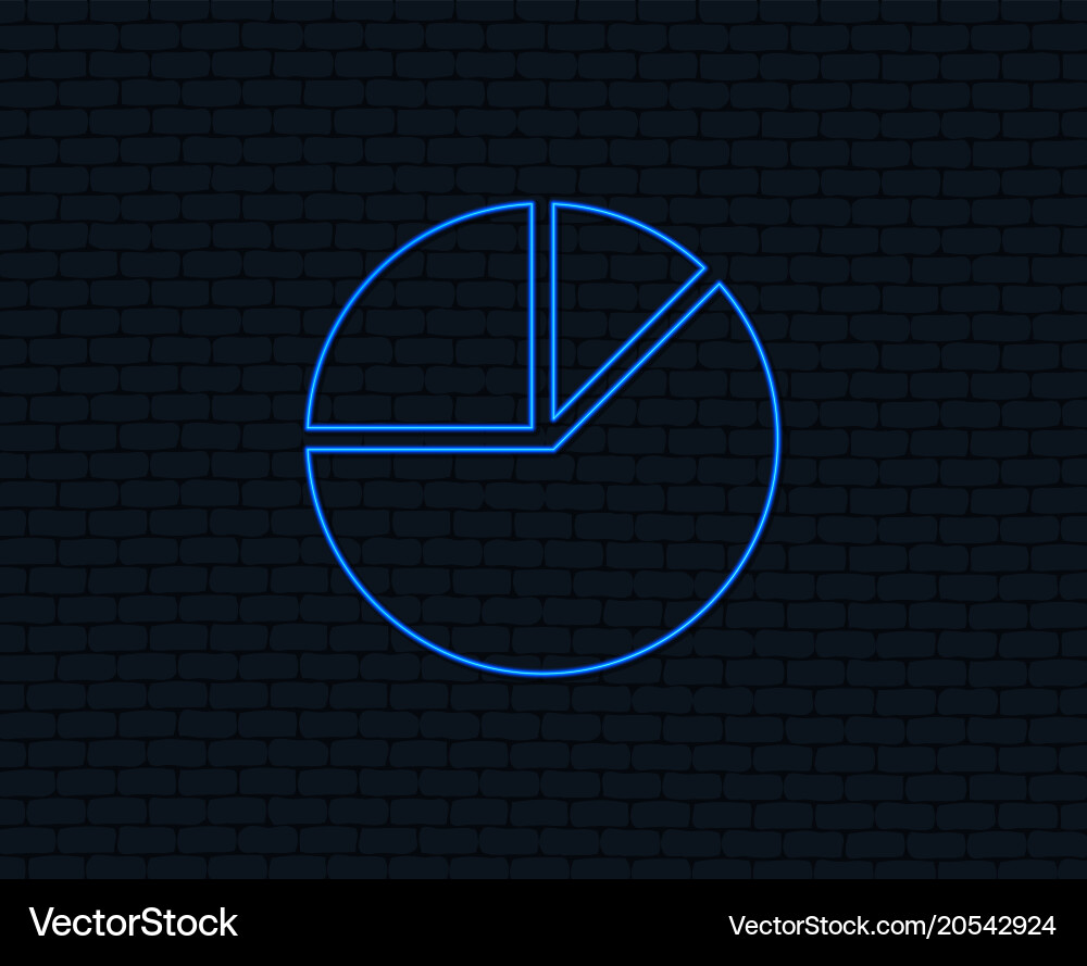 Pie chart graph sign icon diagram button Vector Image