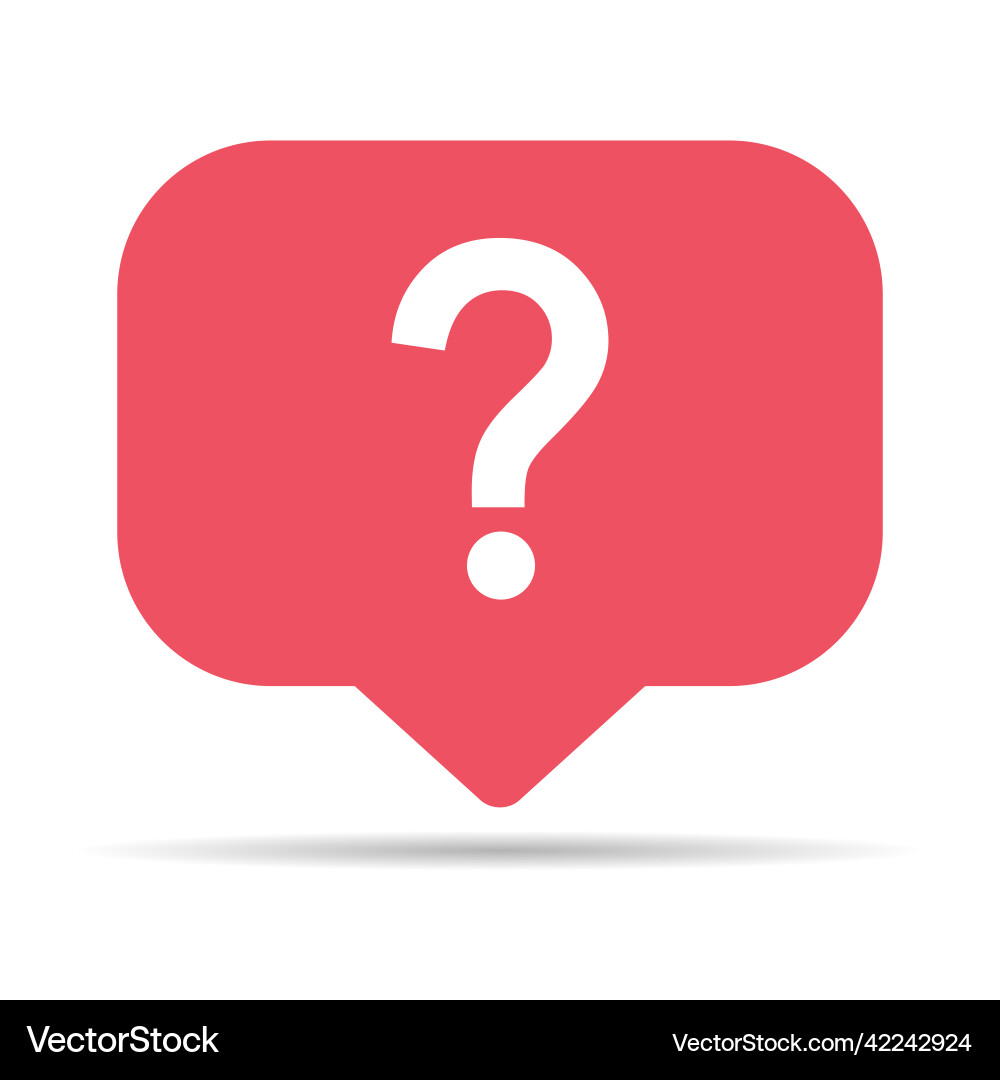 Question icon mark with shadow help or ask bubble vector image