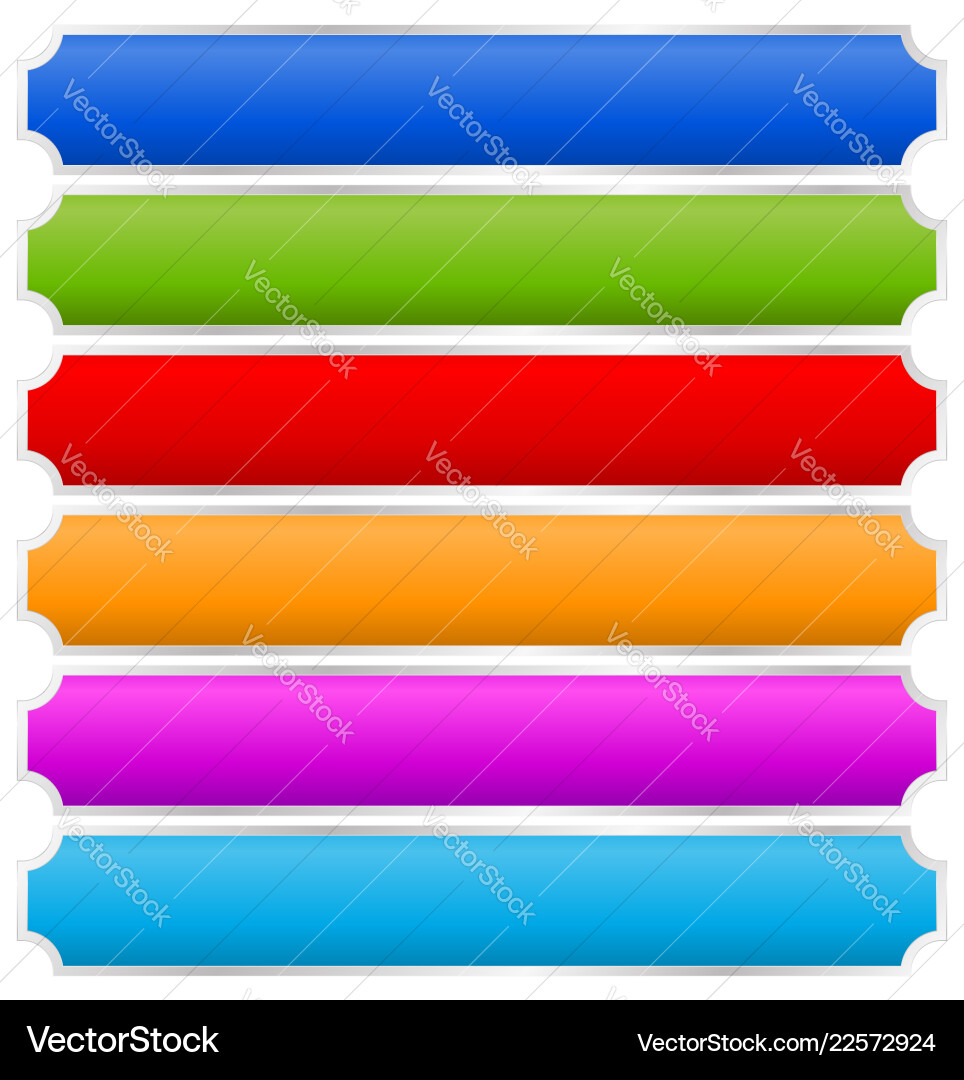 Set of blank rectangular banner button vector image