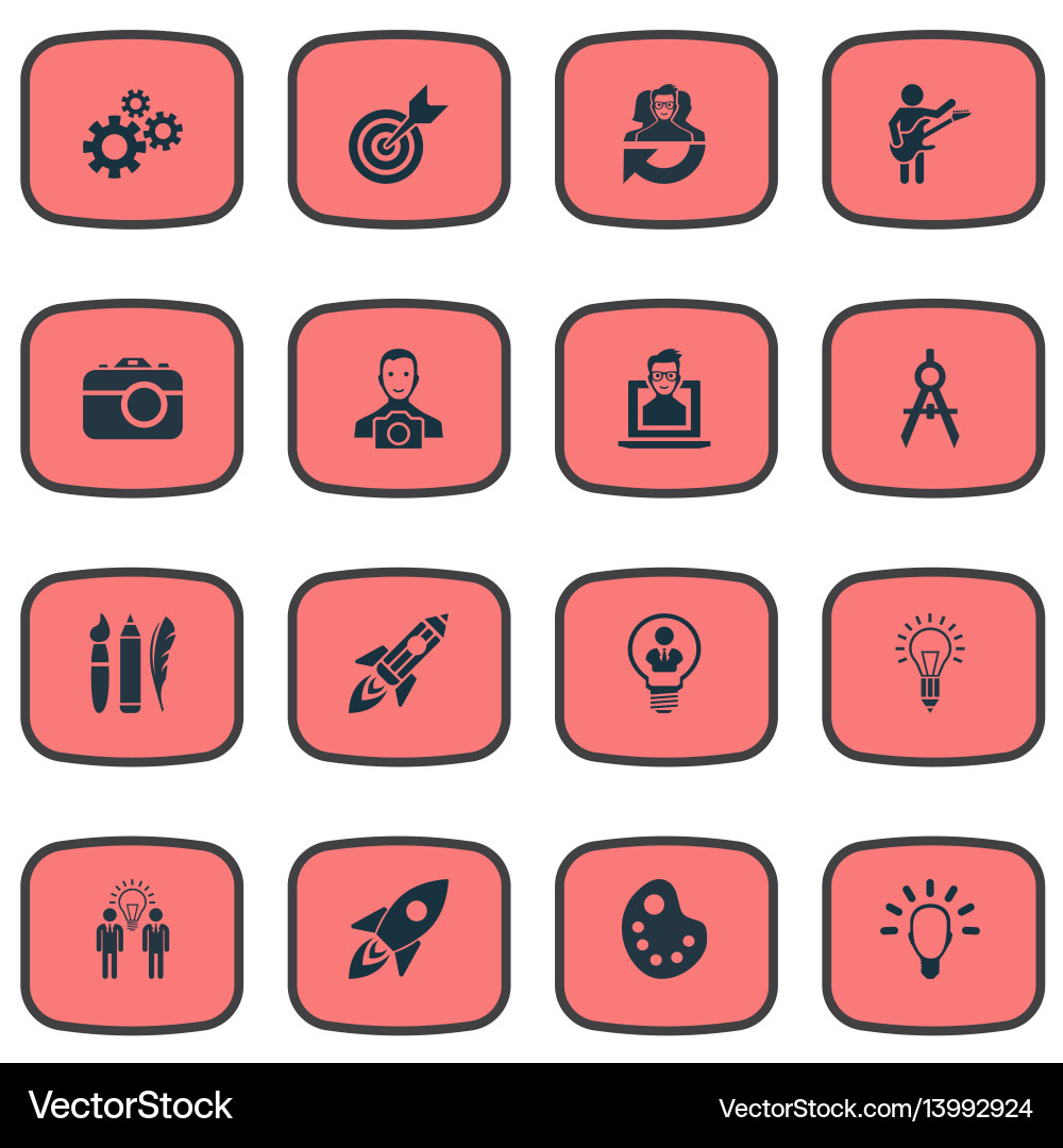 Set of simple visual art icons vector image