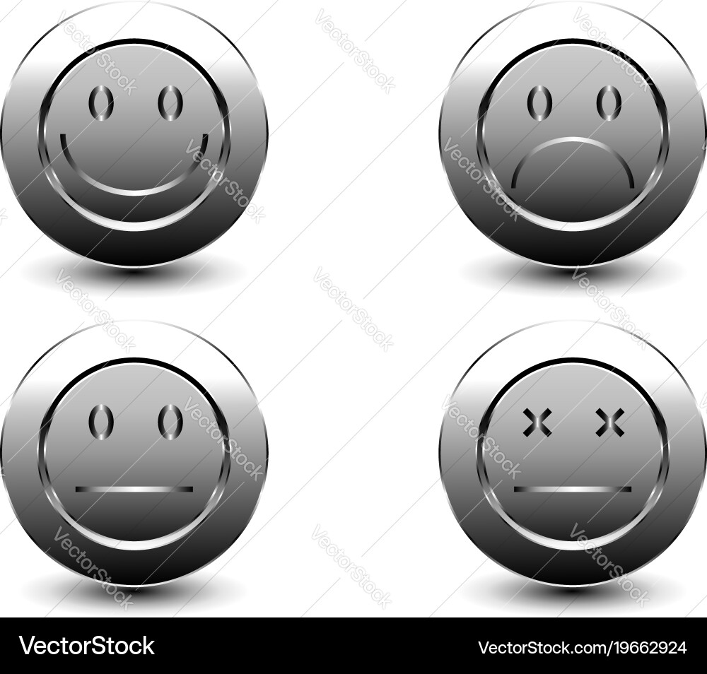 Set of smile emotion button Vector Image