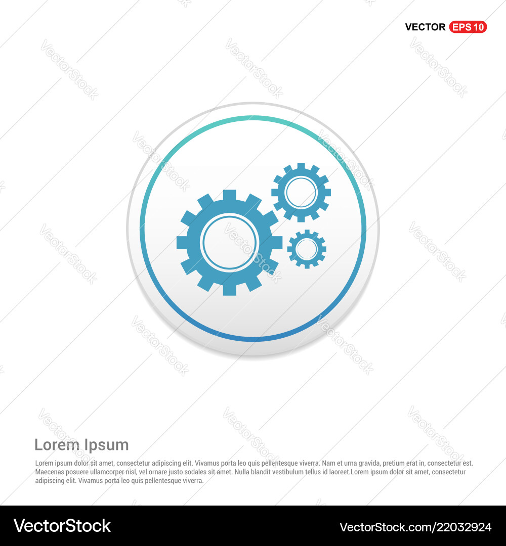 Setting icon - white circle button Setting icon - white circle button Vector Image