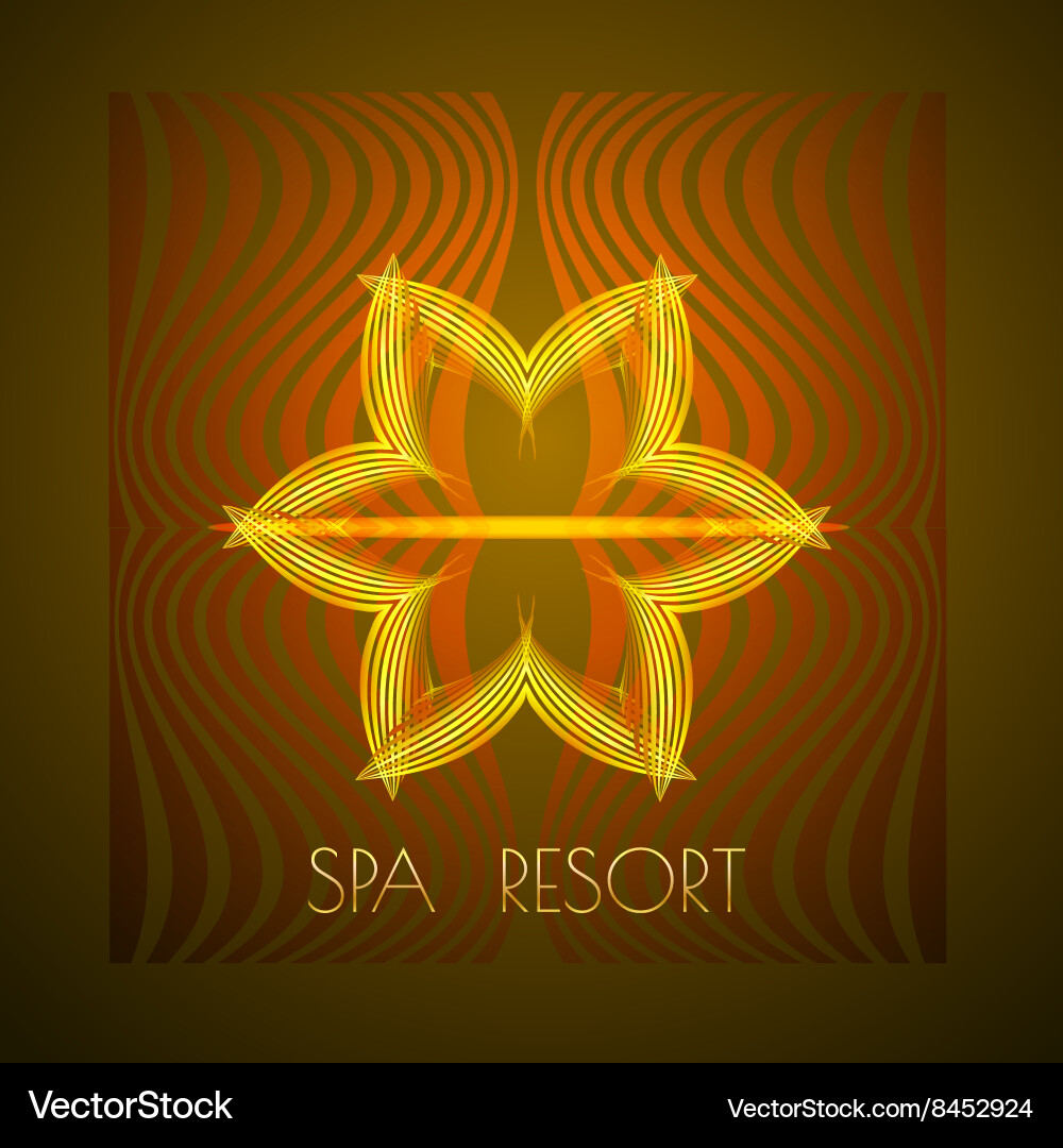 Spa themed design using golden line curve Vector Image