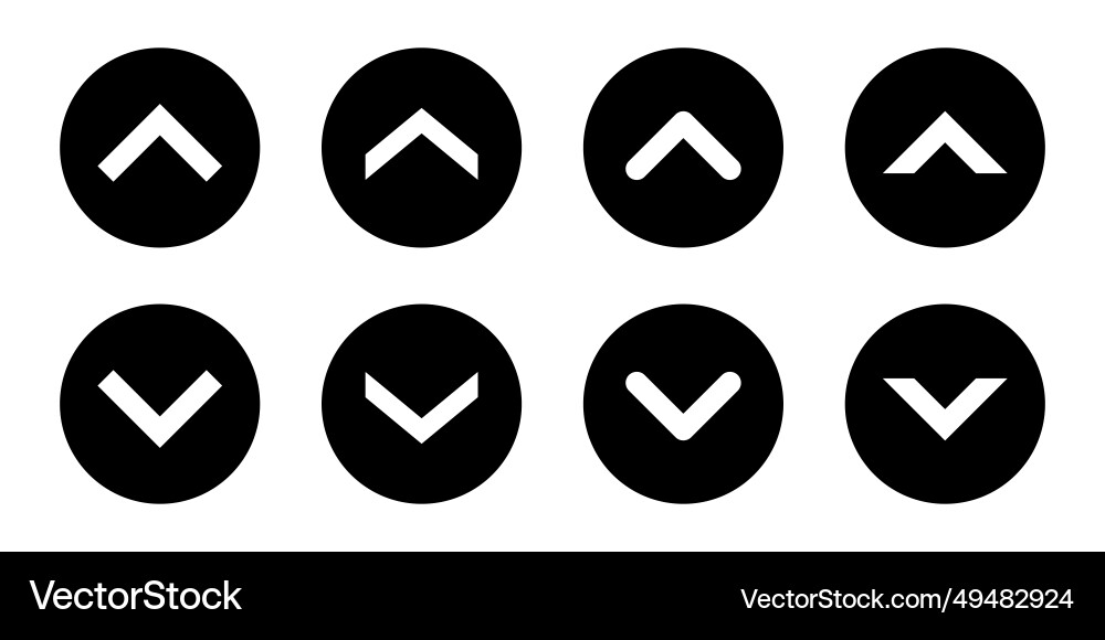 Swipe up down button icon in black circle Swipe up down button icon in black circle vector image