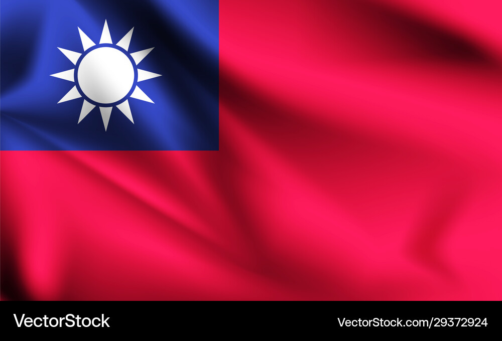 Taiwan flag blowing in wind part a series Vector Image