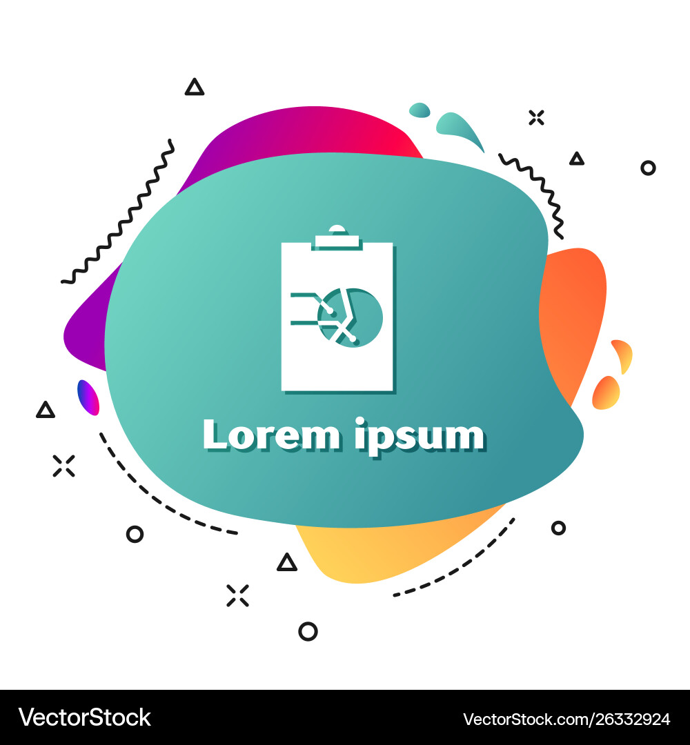 White clipboard with graph chart icon isolated vector image
