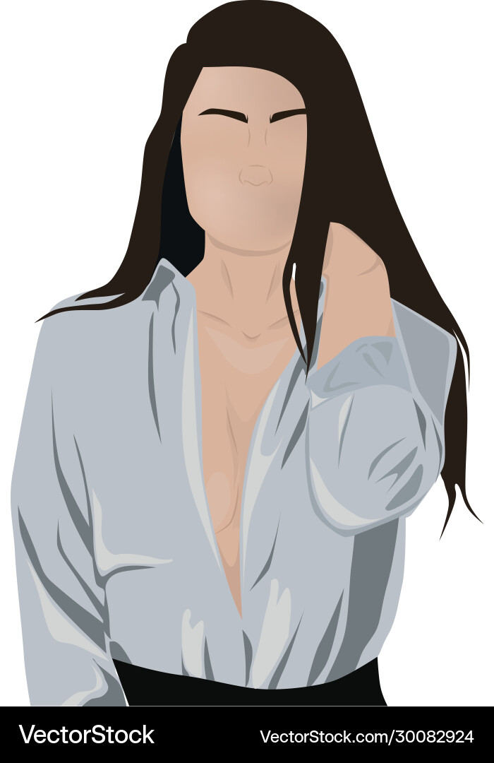 Young girl with no face and revealing breast shirt Young girl with no face and revealing breast shirt vector image
