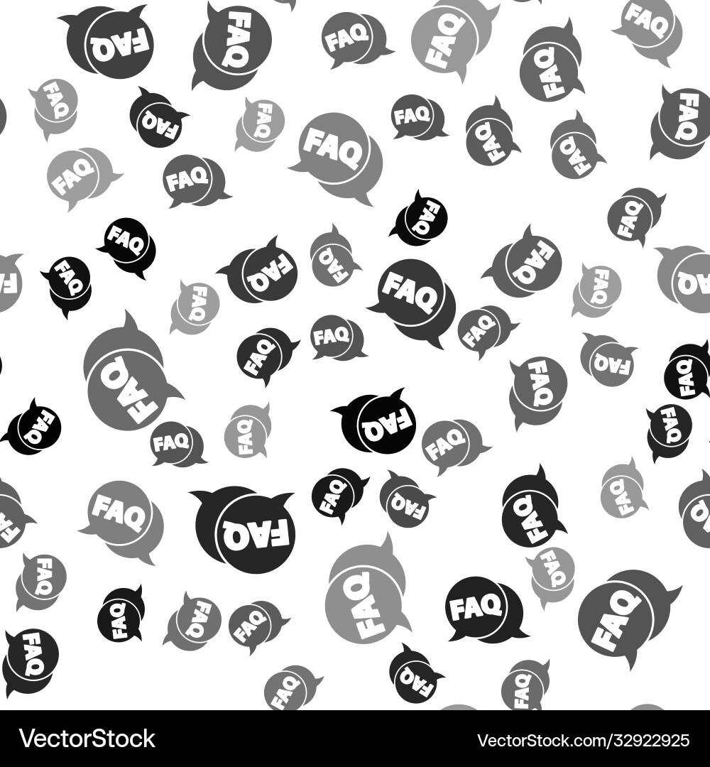 Black speech bubble with text faq information icon Black speech bubble with text faq information icon vector image
