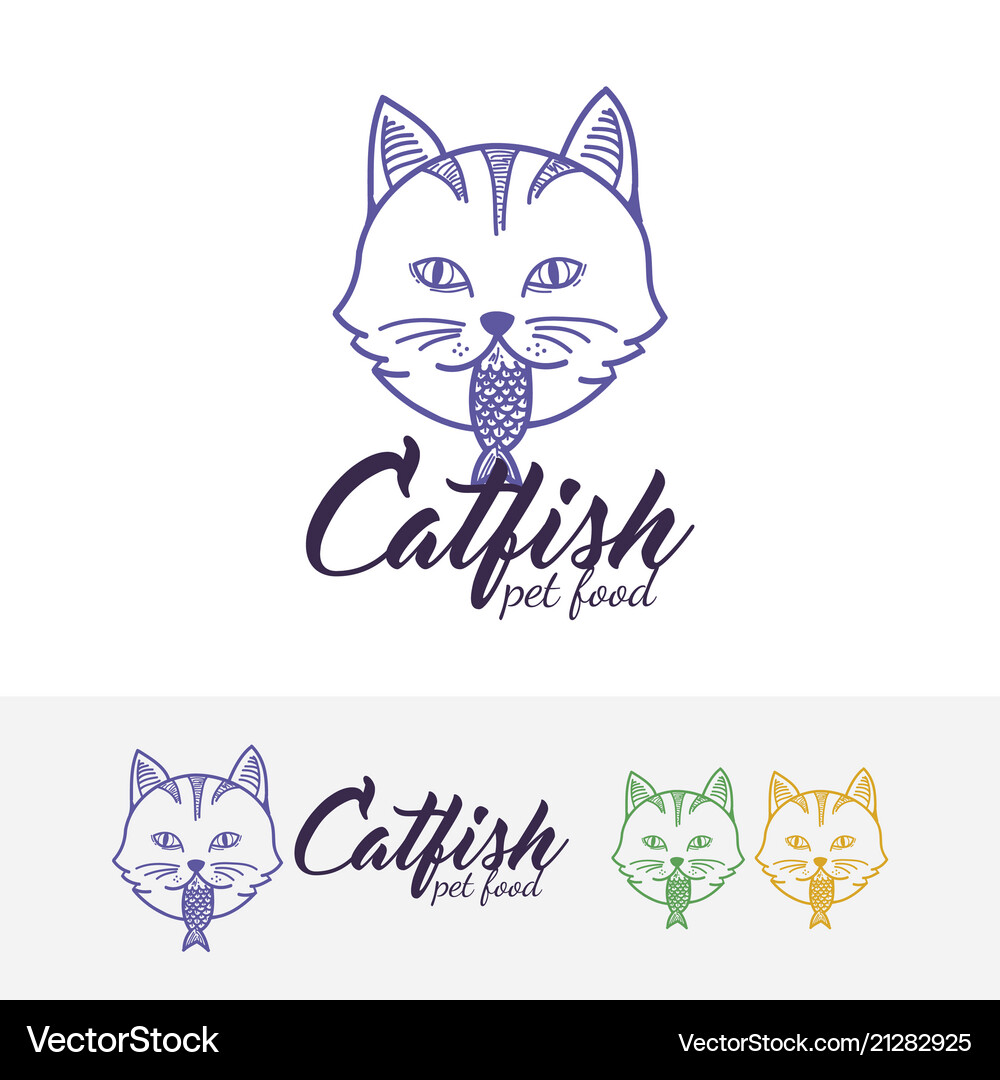 Cat food logo design Vector Image