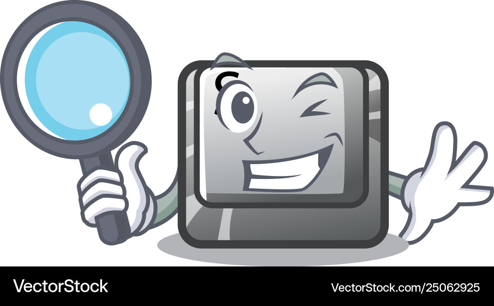 Detective button s installed on game character vector image