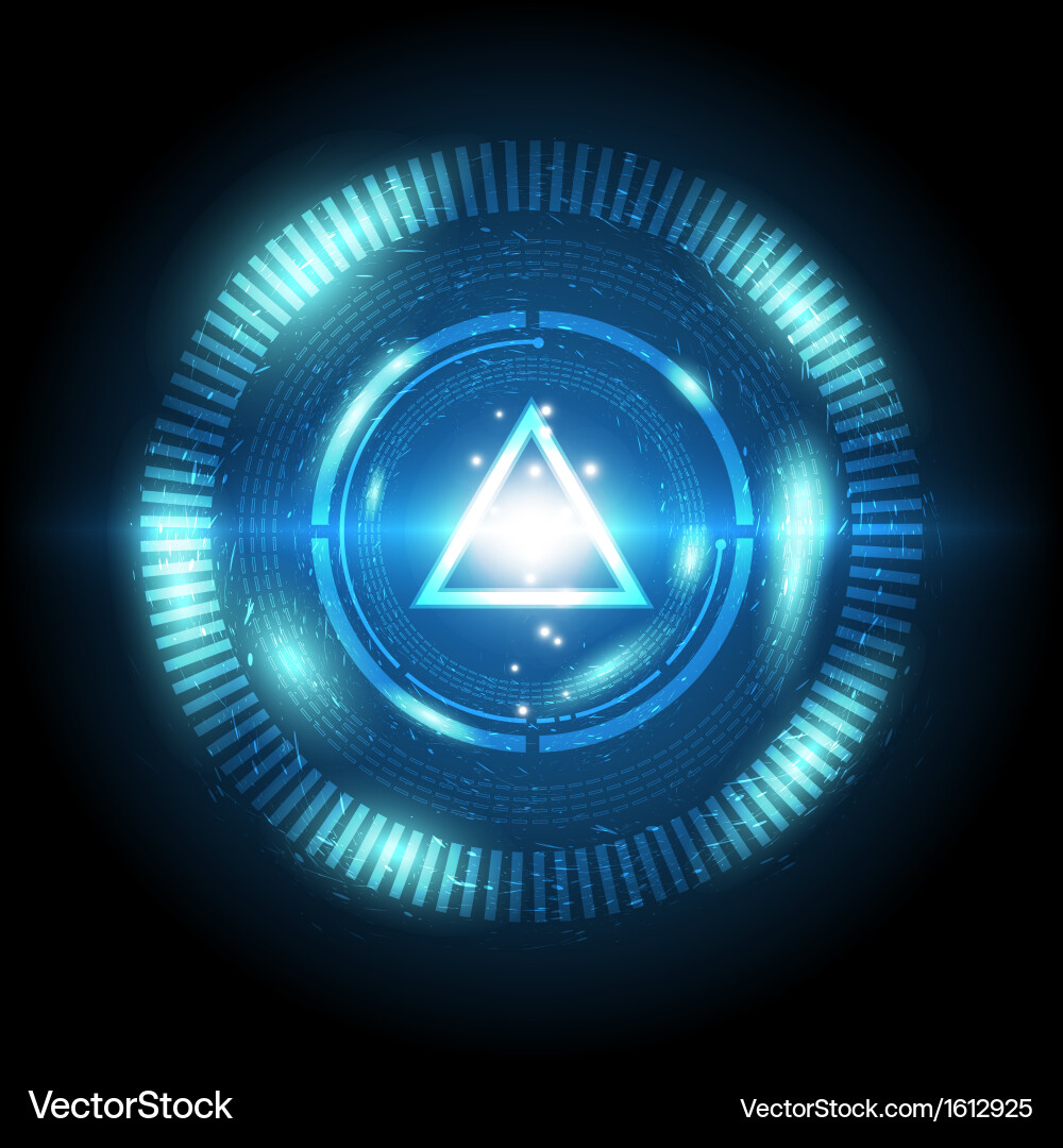 Digital Power Button - Abstract Technology Vector Image