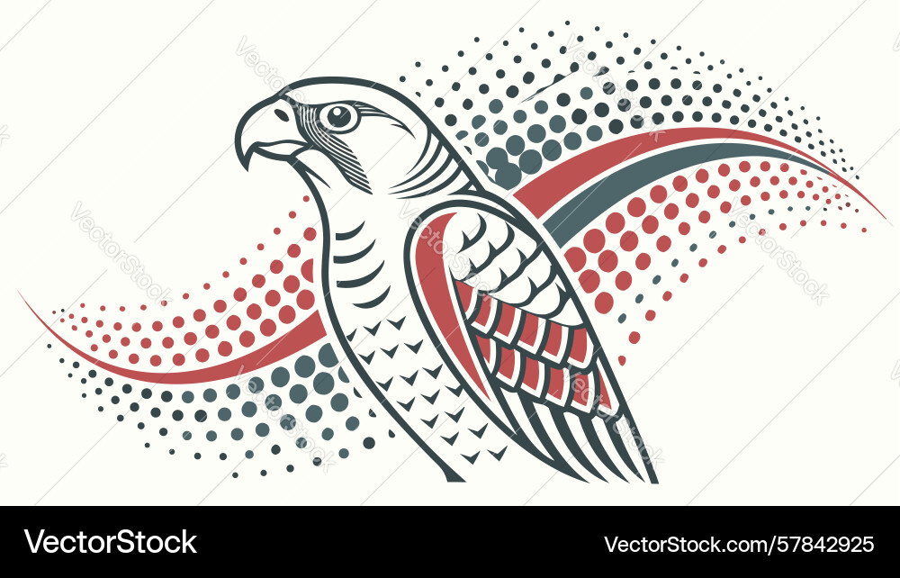 Dynamic eagle power speed with dot pattern Vector Image