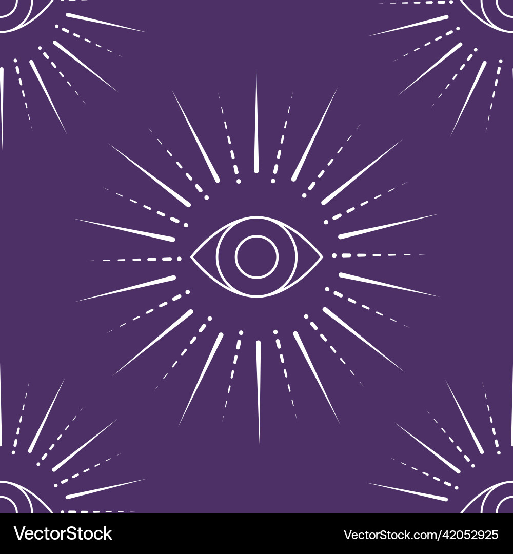Eye with rays abstract magic seamless pattern Vector Image