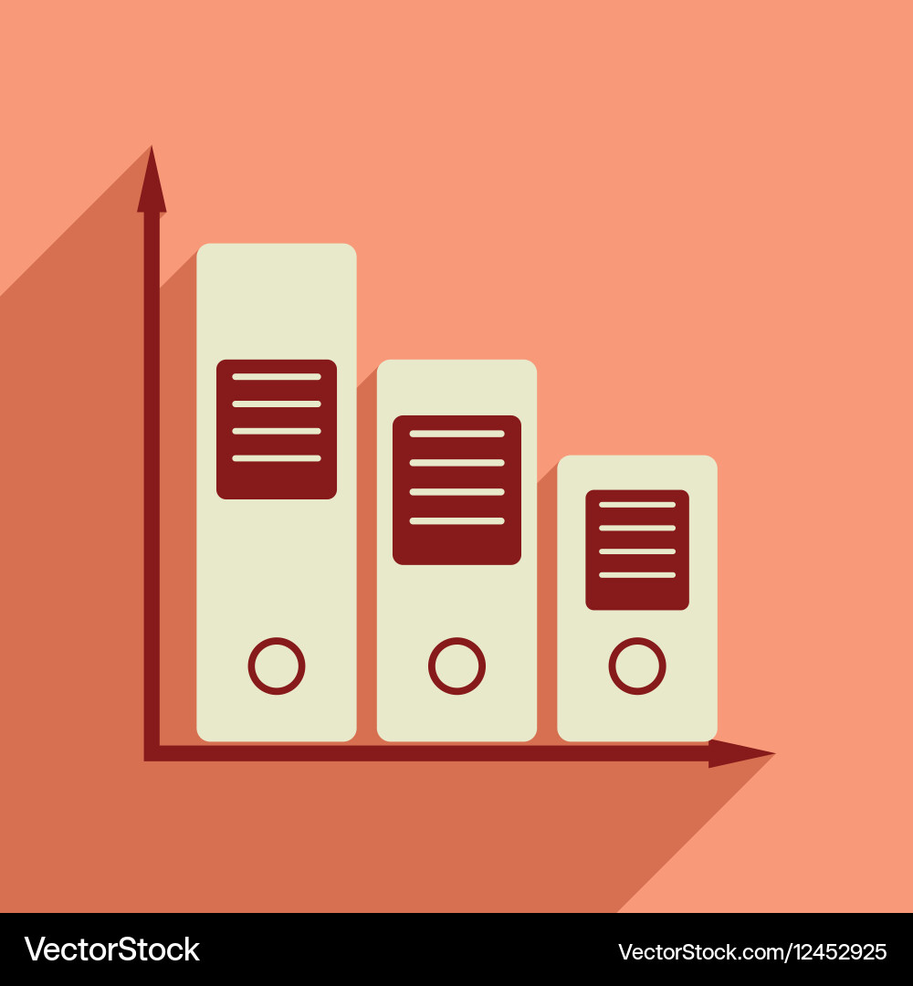 Flat web icon with long shadow folder schedule Vector Image
