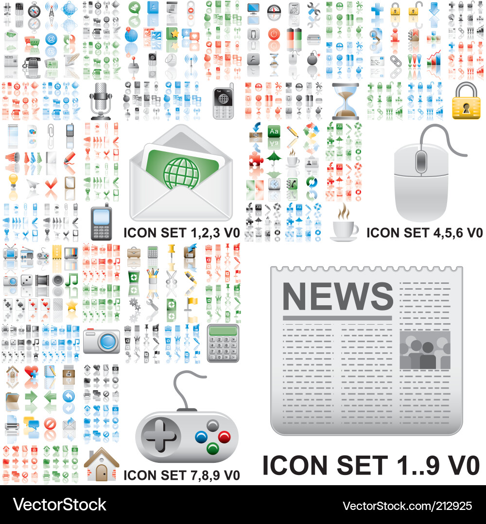 General and Internet Icons Vector Image