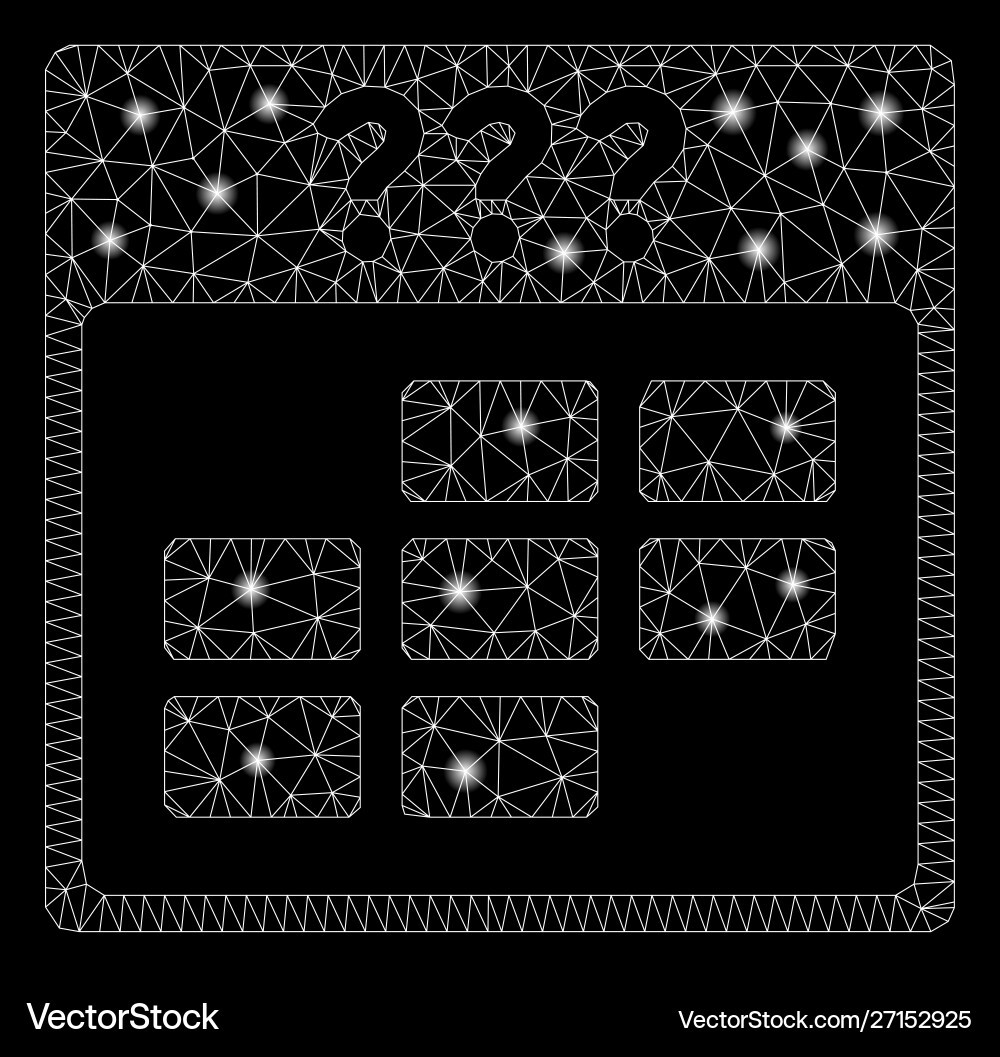 Glossy mesh network unknown month calendar grid Vector Image