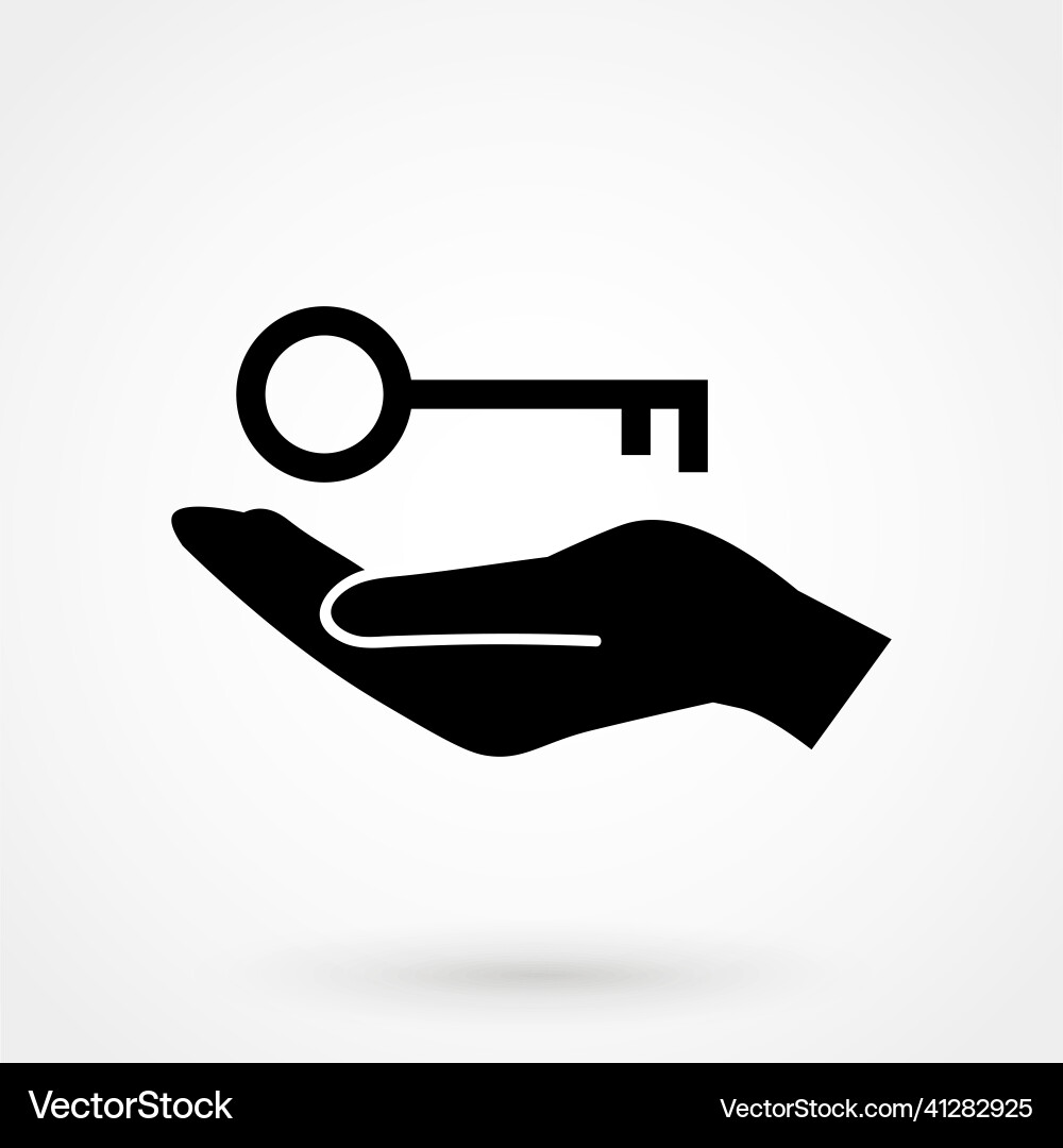 Hand with keys icon on the white background Vector Image