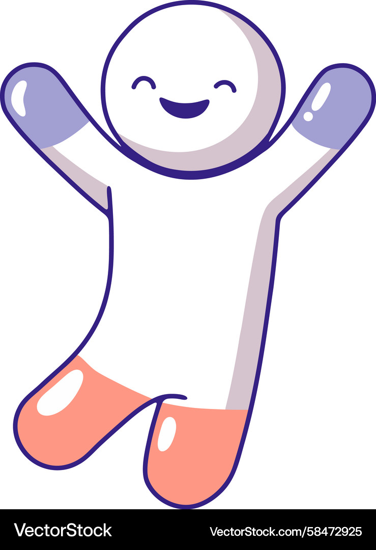 Joyful Jumping Character Vector Image