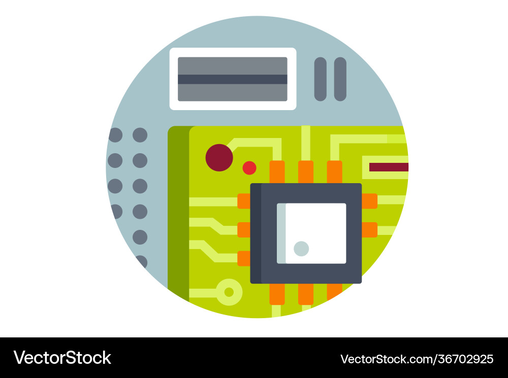 Microscheme ship cpu Microscheme ship cpu vector image