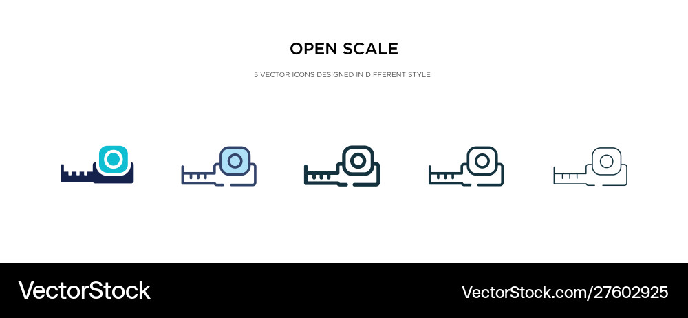 Open scale icon in different style two colored Open scale icon in different style two colored vector image