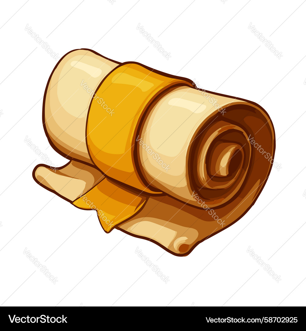 Rolled Parchment Scroll with Ribbon Vector Image
