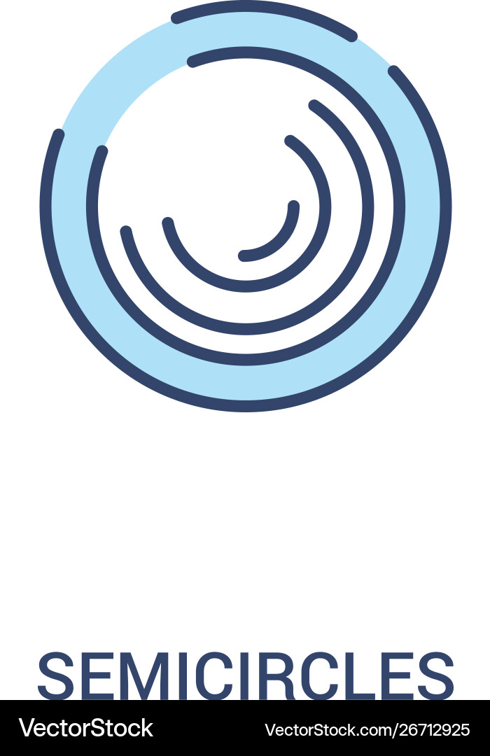Semicircles concept 2 colored icon simple line Vector Image
