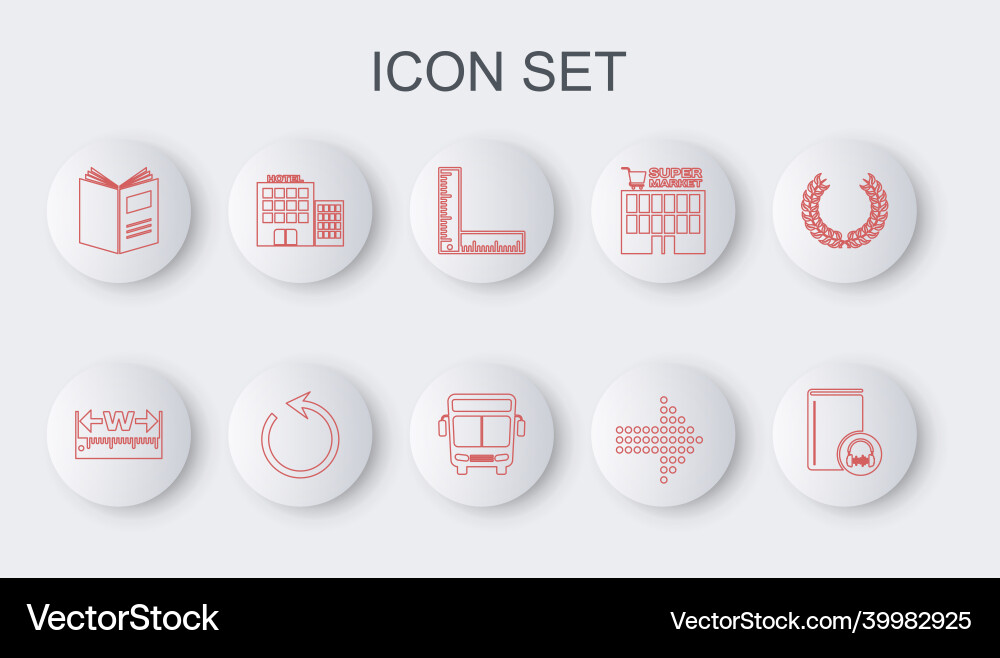 Set line audio book measuring height and length Set line audio book measuring height and length Vector Image