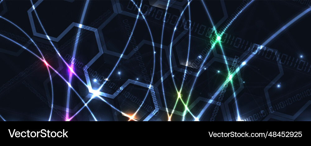 Technology banner design with hexagons abstract Technology banner design with hexagons abstract vector image