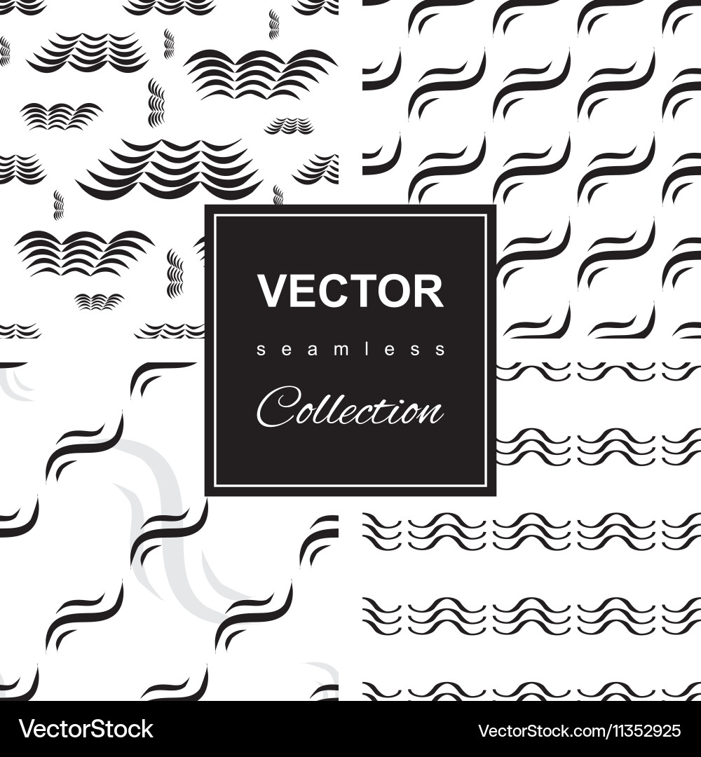 Wave icon pattern set Vector Image