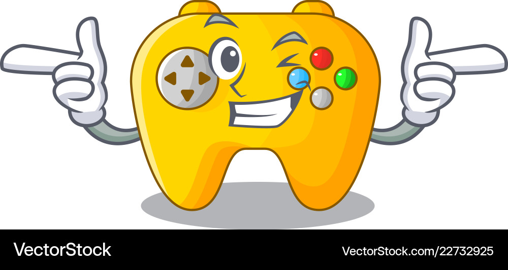 Wink video game controller shaped on charcter Wink video game controller shaped on charcter vector image