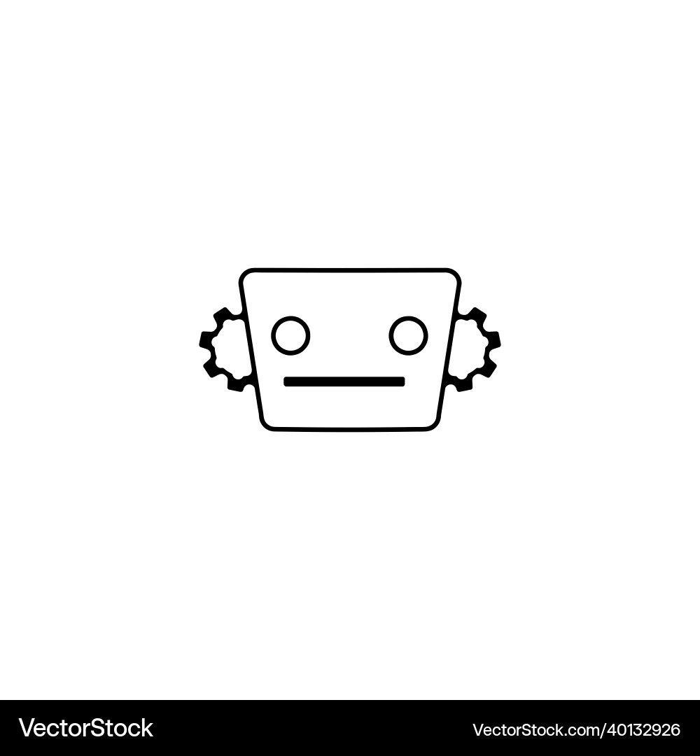 Artificial intelligence thin line icon robot head Artificial intelligence thin line icon robot head vector image