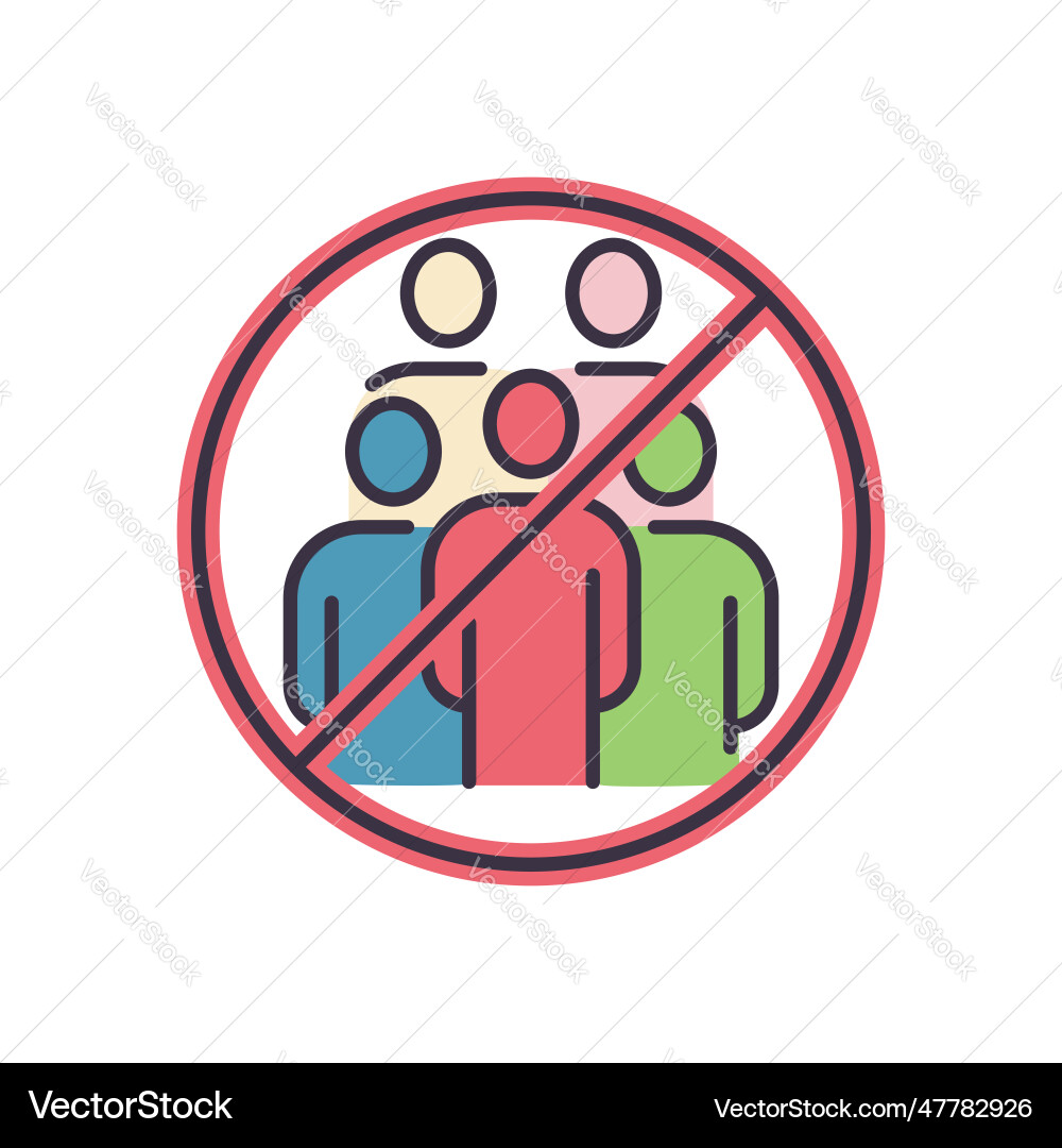 Avoid crowded places related icon Avoid crowded places related icon Vector Image