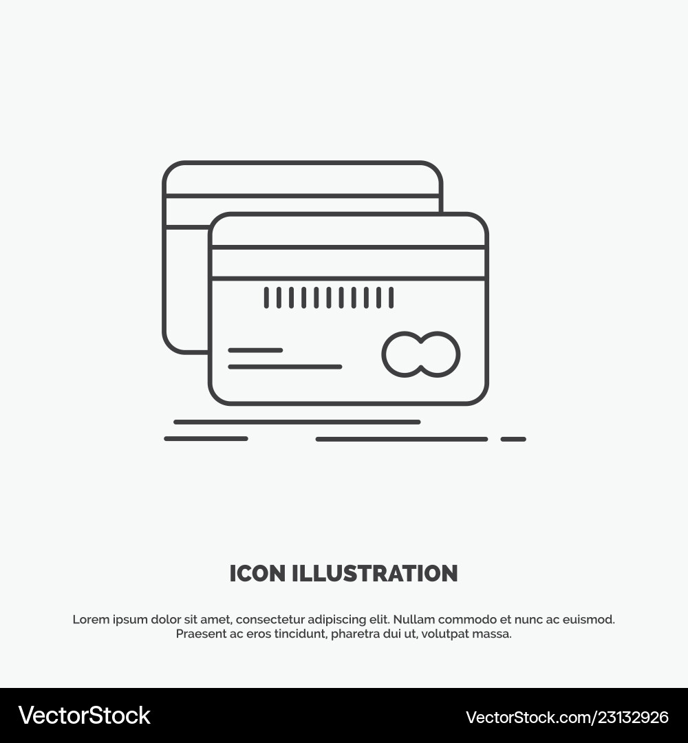 Banking card credit debit finance icon line gray Banking card credit debit finance icon line gray vector image