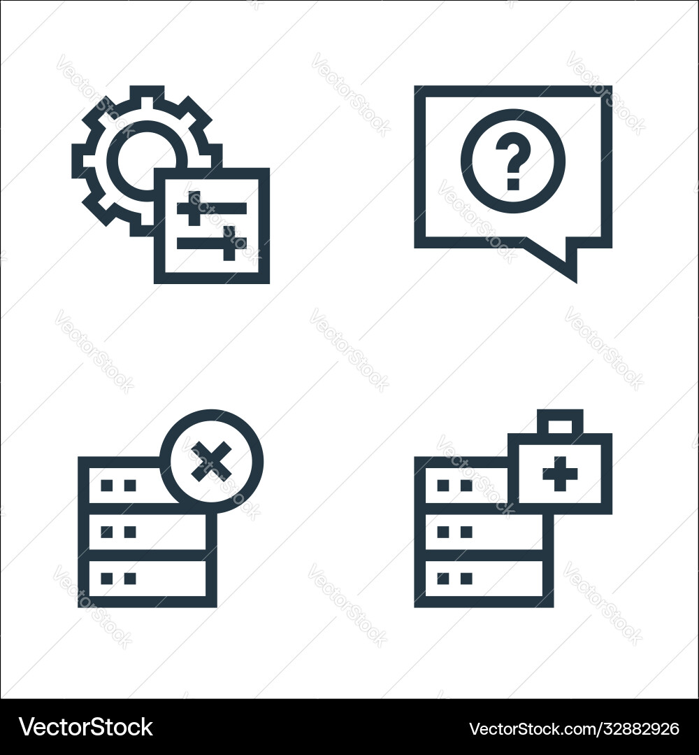 Big data line icons linear set quality Big data line icons linear set quality vector image