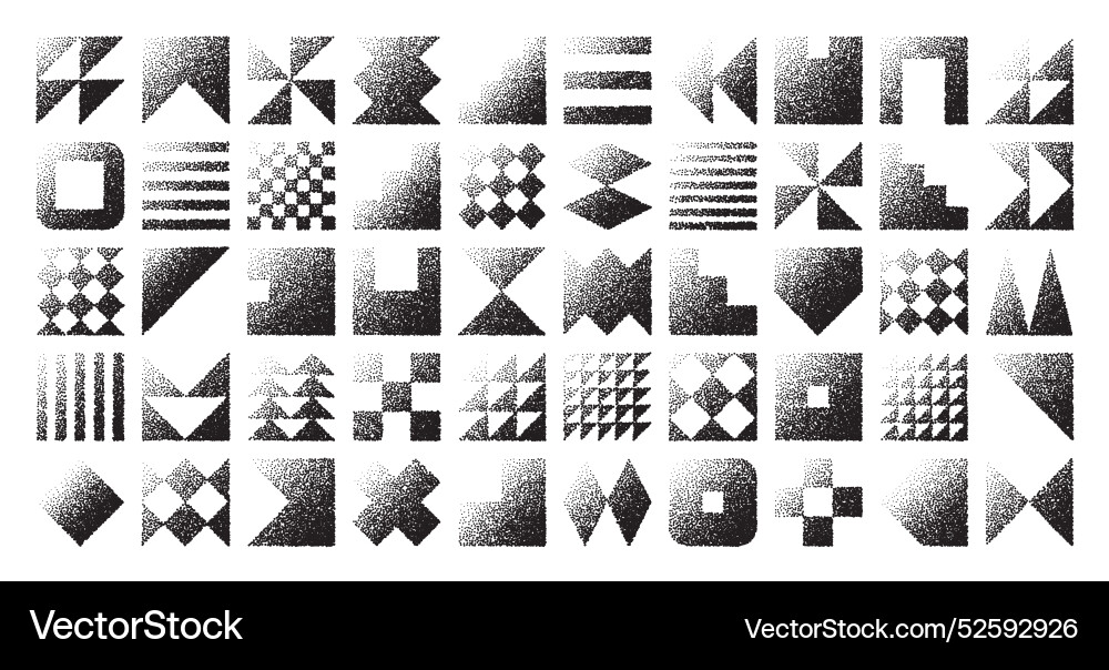 Brutalist geometric shapes dotted objects Vector Image