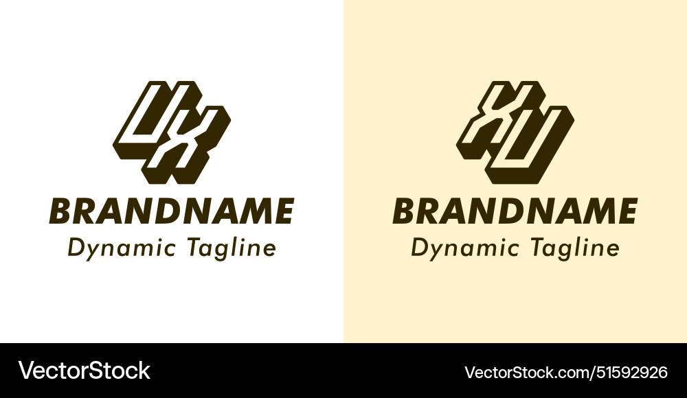 Buchstaben ux und xu 3d Monogramm Logo passend Buchstaben ux und xu 3d Monogramm Logo passend vektorbild