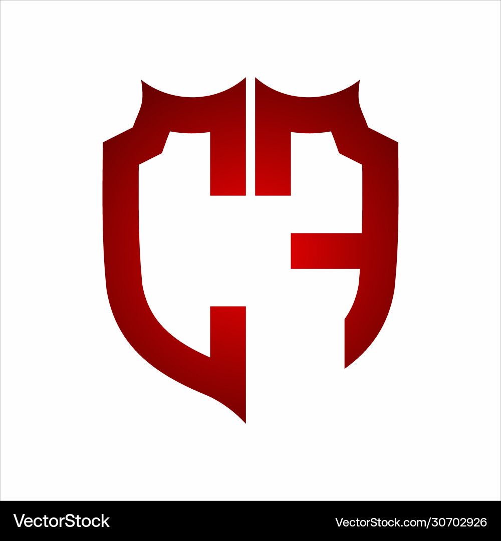 Cf logo shield style monogram design template Vector Image