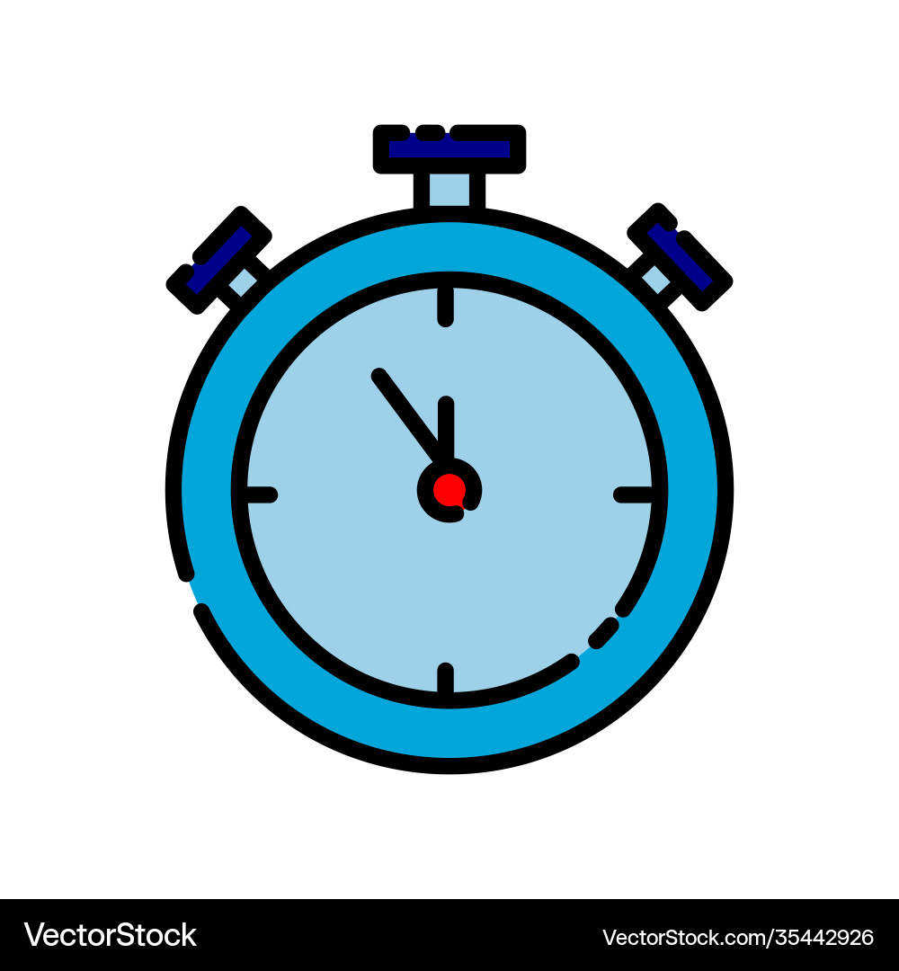 Clock lineal color icon on time symbol simple Clock lineal color icon on time symbol simple vector image