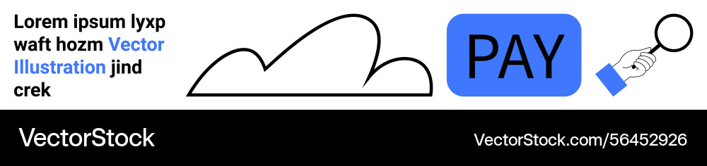 Cloud computing online payment button and search Cloud computing online payment button and search vector image