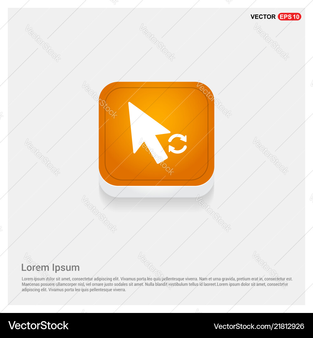 Cursor icon orange abstract web button Cursor icon orange abstract web button vector image