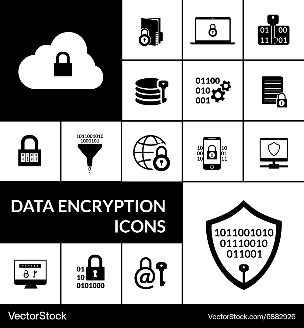 Data Security Icons - Encryption vector image