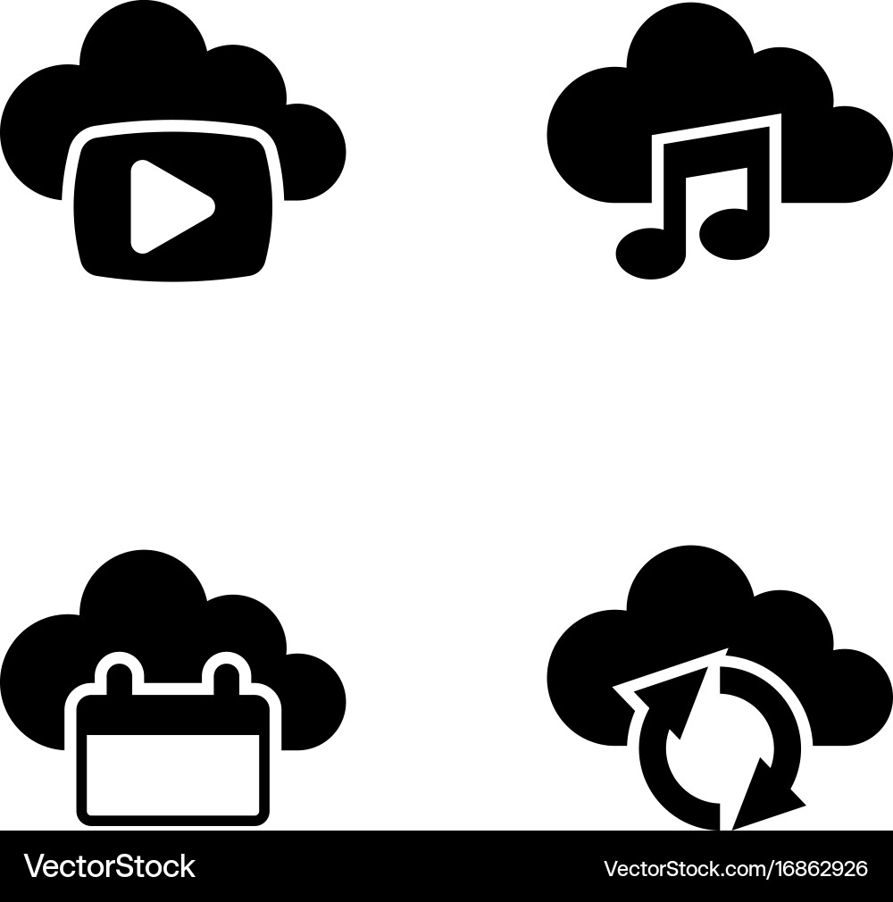 Data synchronisation simple related icons Vector Image