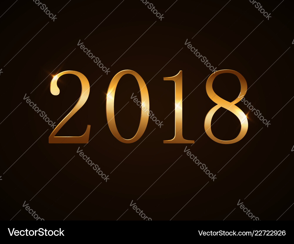 Happy new year background gold 2018 Happy new year background gold 2018 vector image