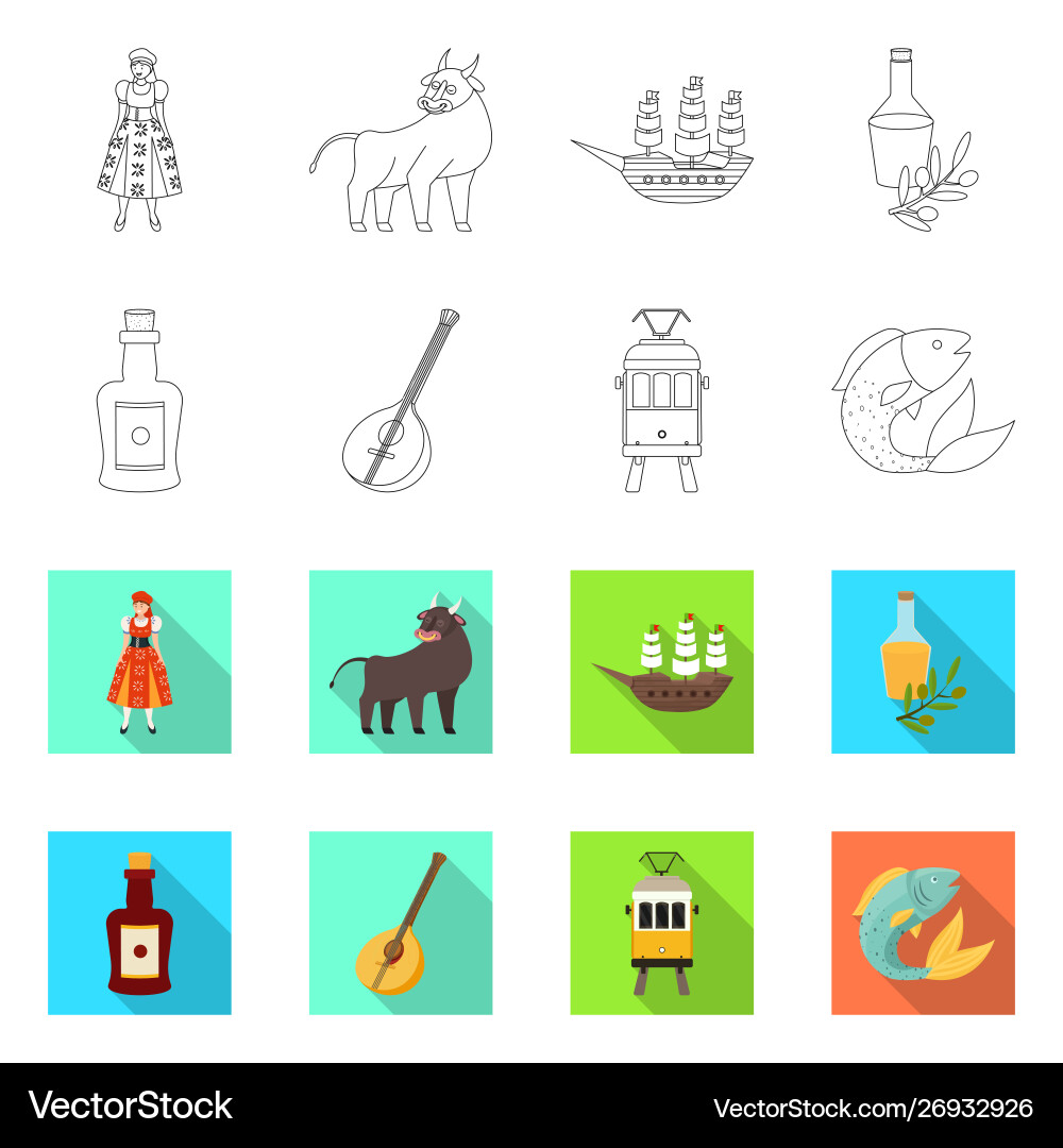 Isolated object and historic symbol collection vector image