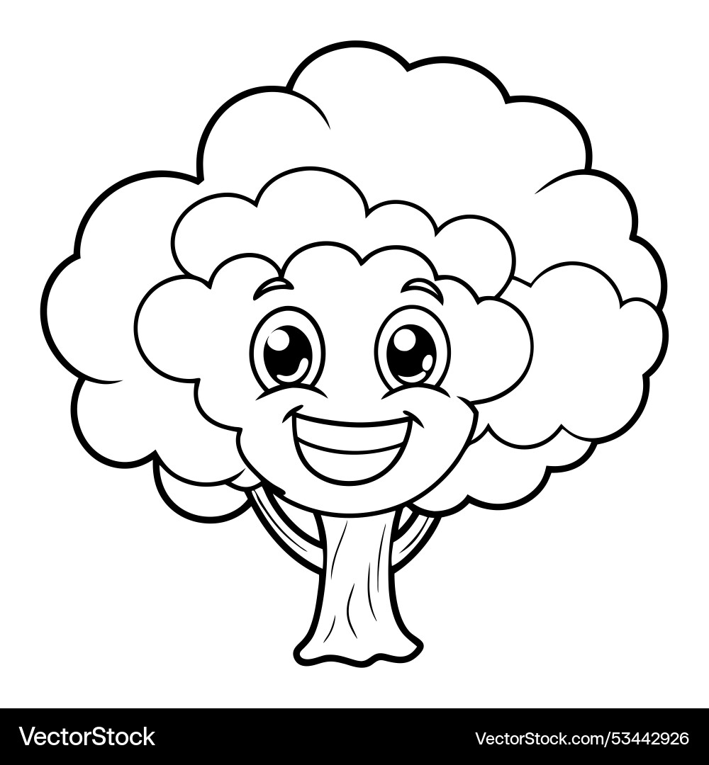 Outline of tree for coloring page Outline of tree for coloring page Vector Image