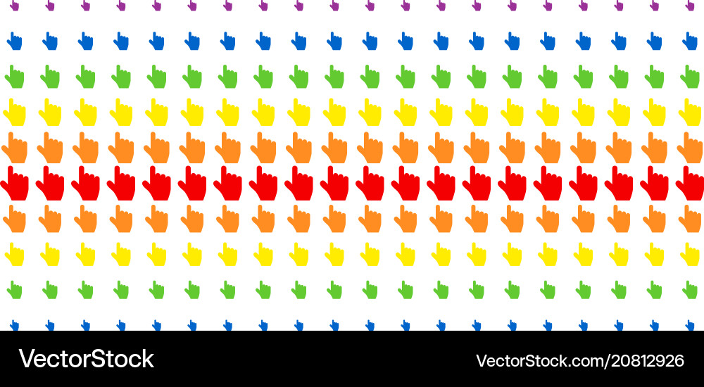 Pointer finger shape halftone spectral pattern Vector Image