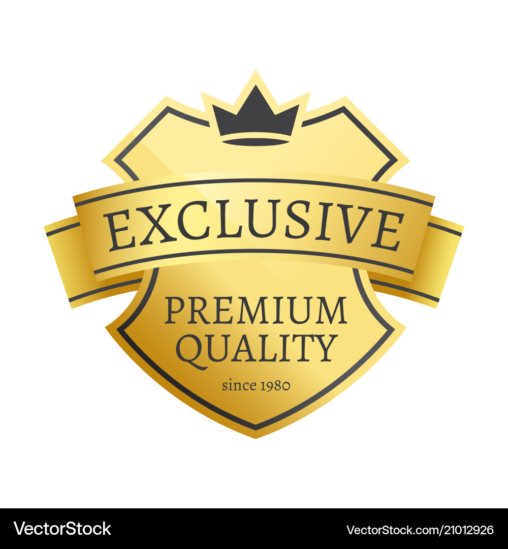 Premium Quality Golden Label Vector Image