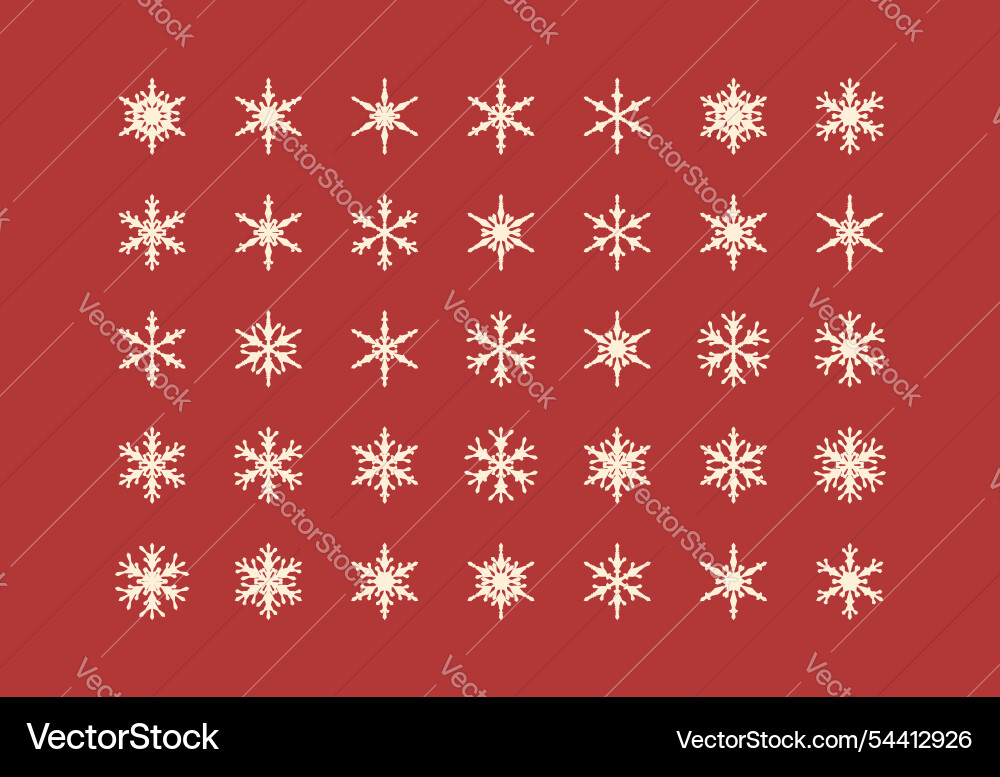 Set of cute snowflake icons on isolated background Set of cute snowflake icons on isolated background vector image