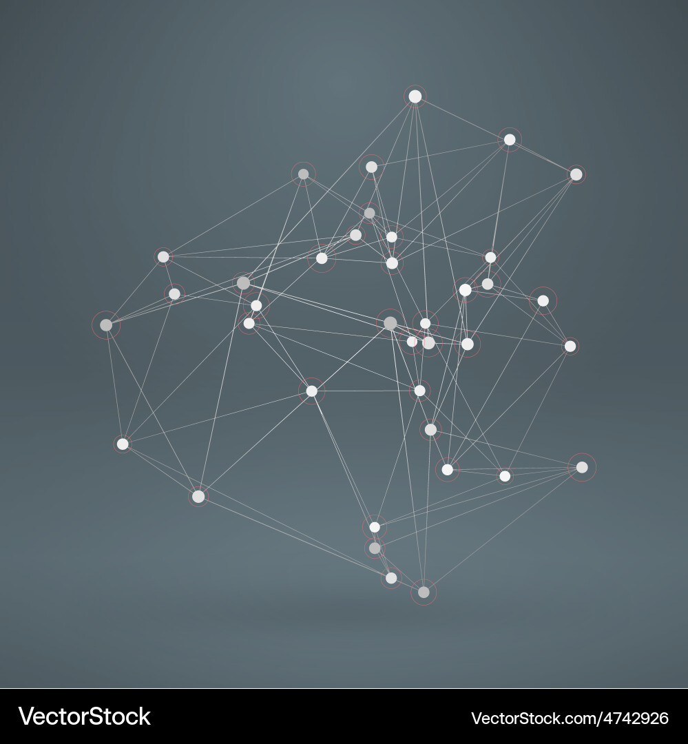 Wireframe polygonal Element abstrakt 3d Objekt Vektorbild