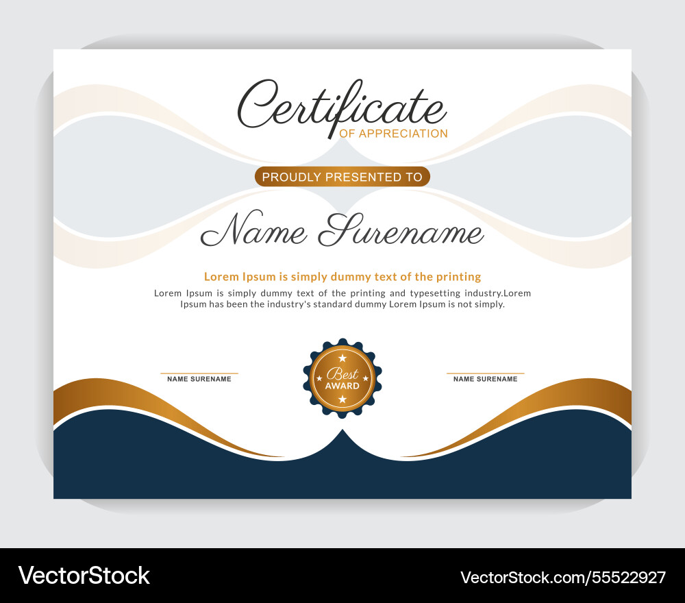 Abstract and modern certificate template design Vector Image